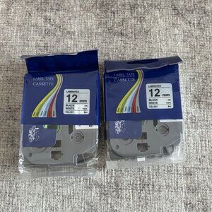 TZ-231 Label Tape 12mm Black on White Compatible Replacement for Brother